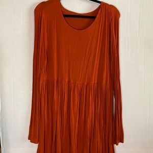 TWO long-sleeved swing dresses